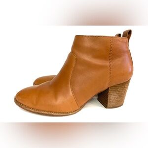 Madewell Tan The Brenner Leather Ankle Boots Booties Women Size 8.5 Style G8025